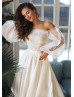 Beaded White Tulle Satin Chic Wedding Dress